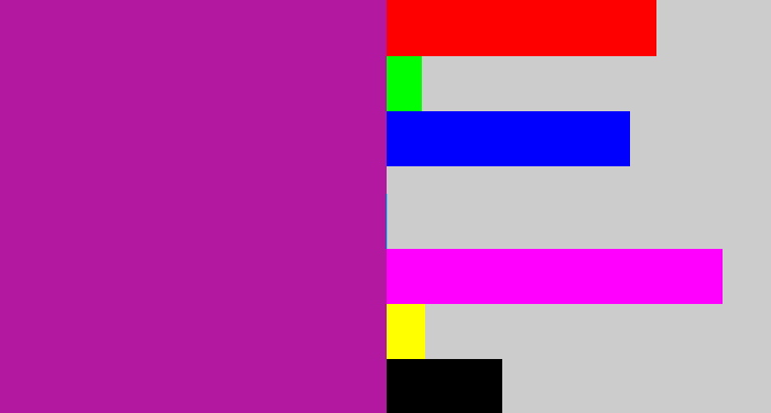 Hex color #b218a0 - barney