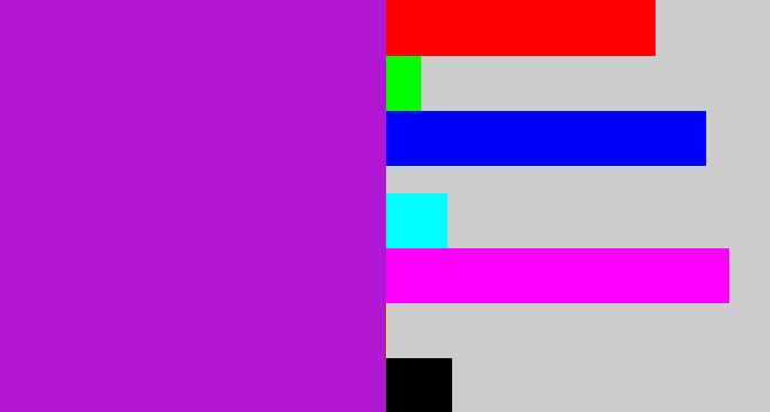 Hex color #b218d3 - vibrant purple