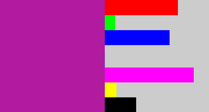 Hex color #b21a9f - barney