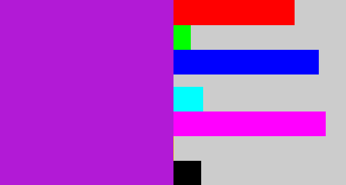 Hex color #b21ad6 - vibrant purple