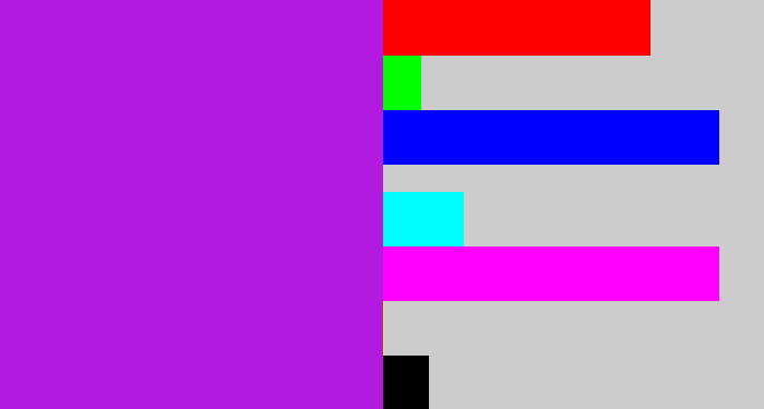 Hex color #b21ae0 - vibrant purple