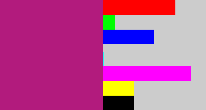 Hex color #b21b7d - magenta