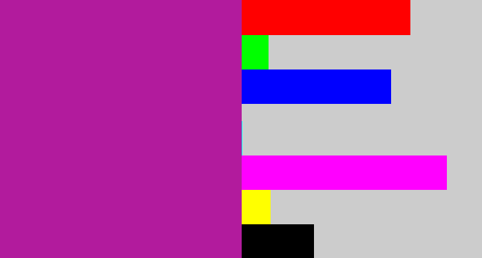 Hex color #b21b9d - barney