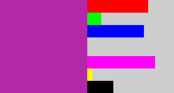 Hex color #b228a7 - barney