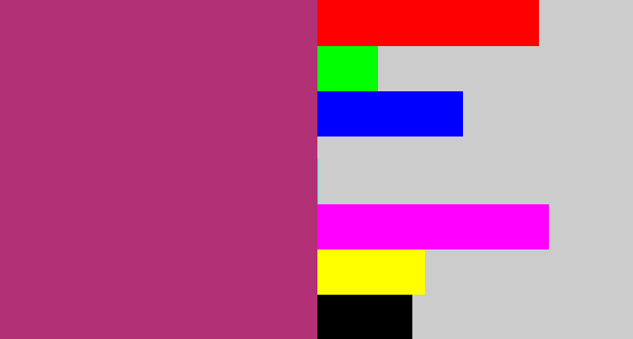 Hex color #b23075 - dark pink