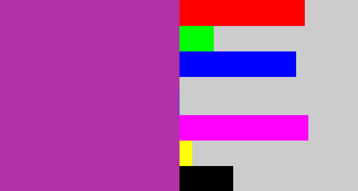 Hex color #b231a6 - ugly purple