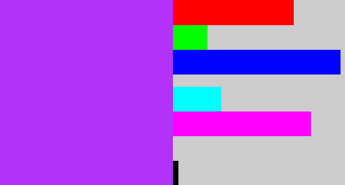 Hex color #b232f7 - electric purple