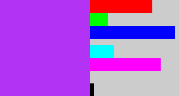 Hex color #b233f3 - electric purple