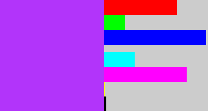 Hex color #b234fa - electric purple