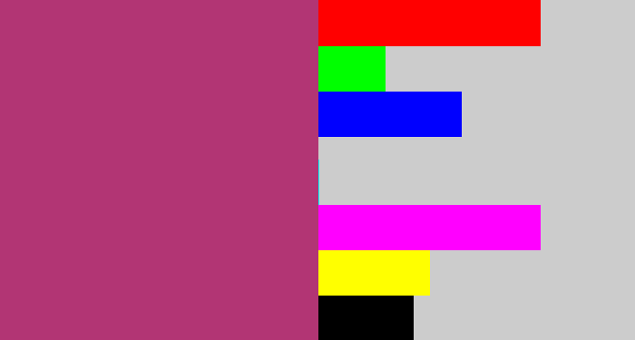 Hex color #b23574 - dark pink
