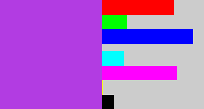 Hex color #b23ce2 - lightish purple