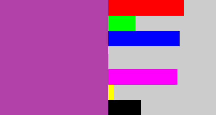 Hex color #b240a9 - ugly purple