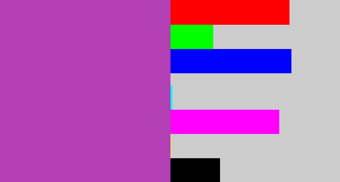 Hex color #b240b4 - purpley pink