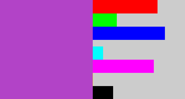 Hex color #b243c7 - pinky purple