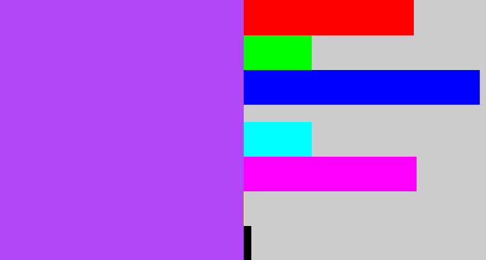 Hex color #b247f8 - lighter purple