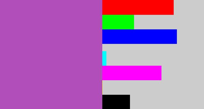Hex color #b24eb9 - pinky purple