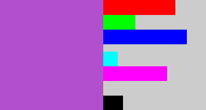 Hex color #b24fcf - lightish purple