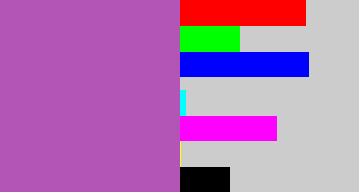 Hex color #b255b7 - pinky purple