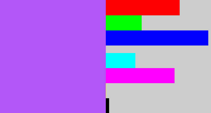 Hex color #b256f7 - lighter purple