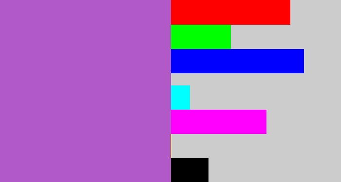 Hex color #b259c8 - amethyst