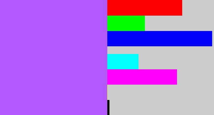 Hex color #b259fb - lighter purple