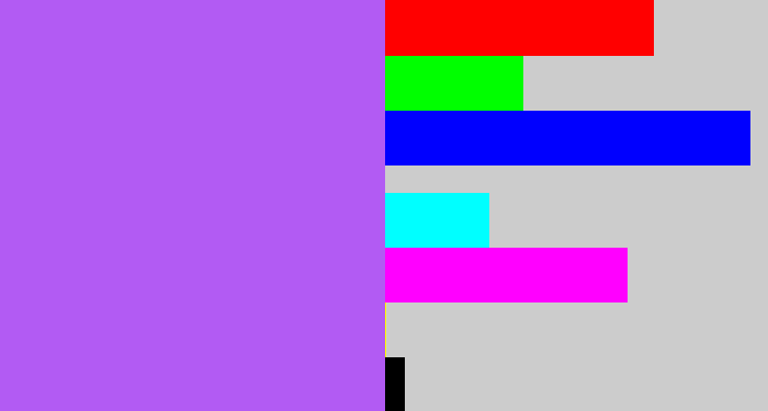 Hex color #b25bf3 - lighter purple