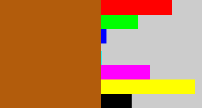 Hex color #b25c0c - orangish brown