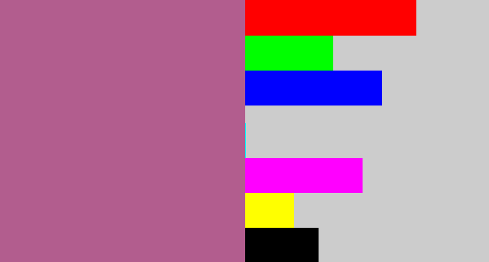 Hex color #b25d8e - mauve