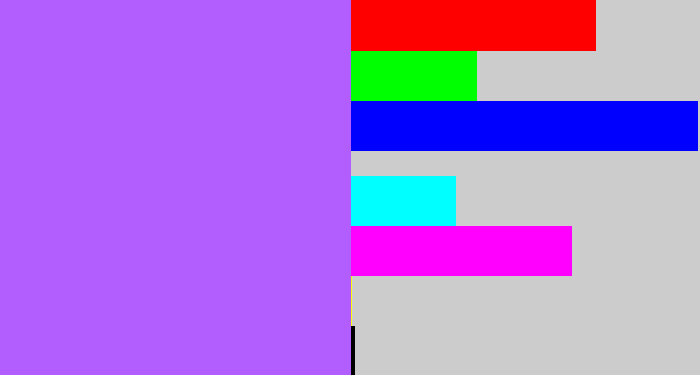 Hex color #b25dfd - lighter purple