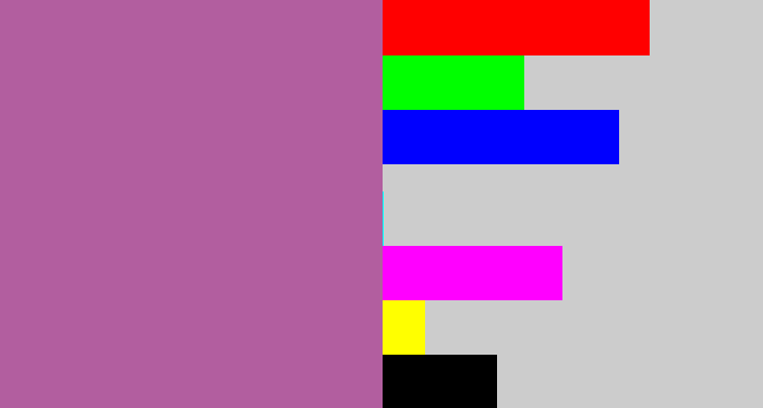 Hex color #b25e9f - dark lilac