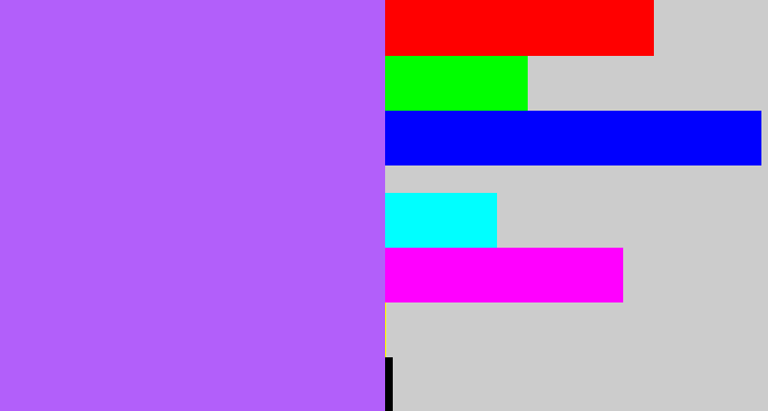 Hex color #b25ffa - lighter purple