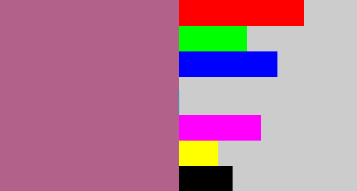 Hex color #b2618b - mauve