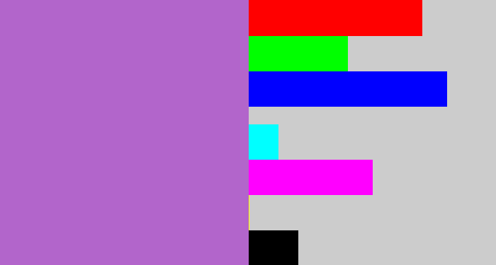 Hex color #b265cb - amethyst