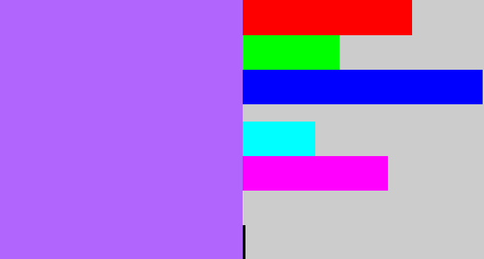 Hex color #b265fd - light urple