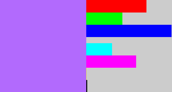 Hex color #b26afd - light urple