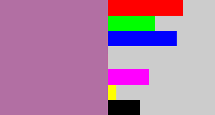 Hex color #b26fa3 - soft purple