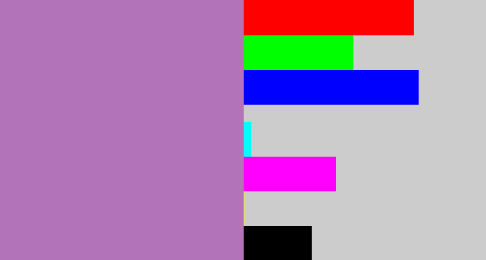 Hex color #b273b8 - soft purple