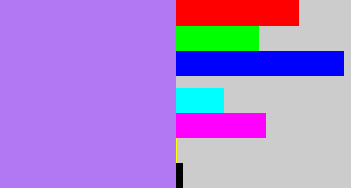 Hex color #b278f4 - light urple
