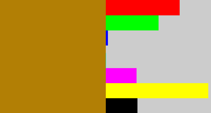 Hex color #b27f05 - mustard brown