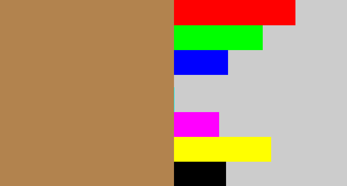 Hex color #b2834e - light brown