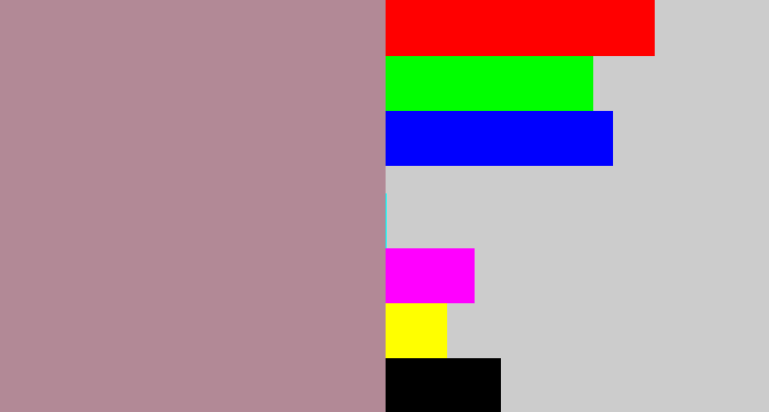Hex color #b28996 - grey pink