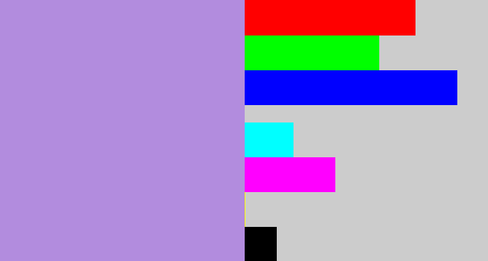 Hex color #b28cde - pale purple