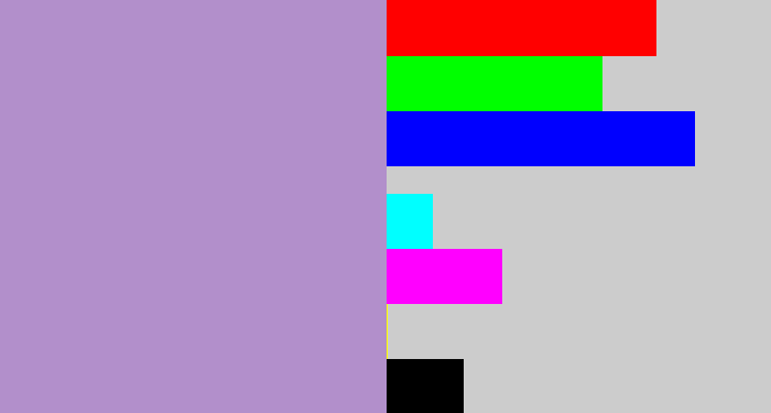 Hex color #b28fcb - pale purple