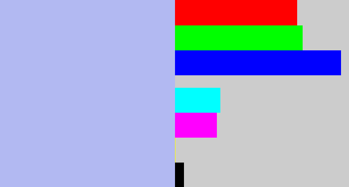 Hex color #b2b9f2 - pastel blue