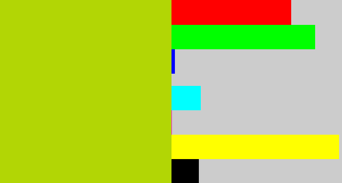 Hex color #b2d605 - green/yellow