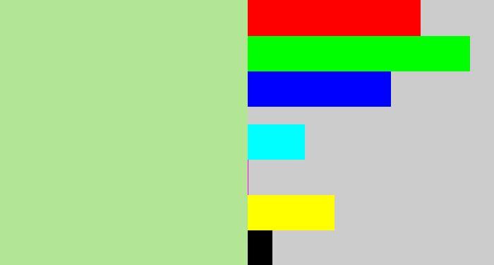Hex color #b2e695 - light grey green