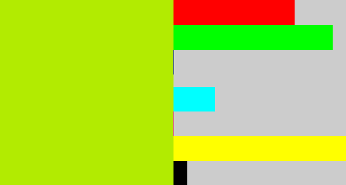 Hex color #b2eb01 - lemon green