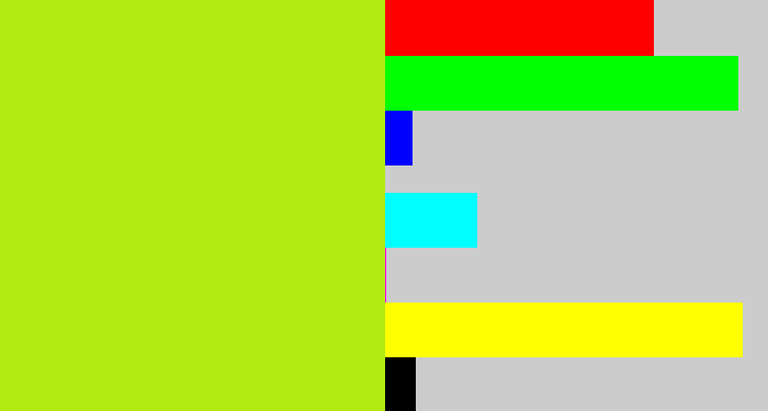 Hex color #b2eb11 - yellowish green