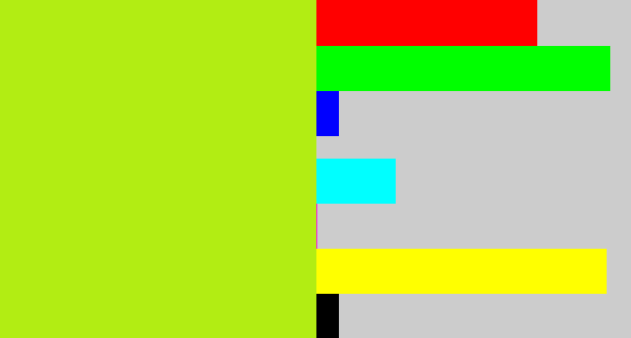 Hex color #b2ed13 - yellowgreen