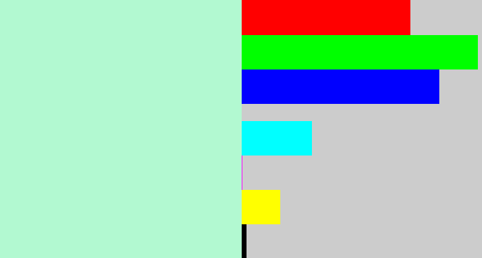 Hex color #b2f9d1 - pale turquoise